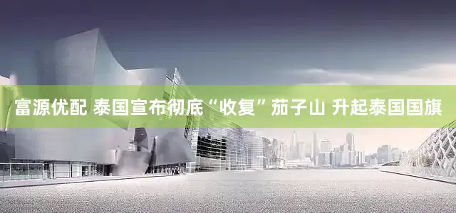 富源优配 泰国宣布彻底“收复”茄子山 升起泰国国旗